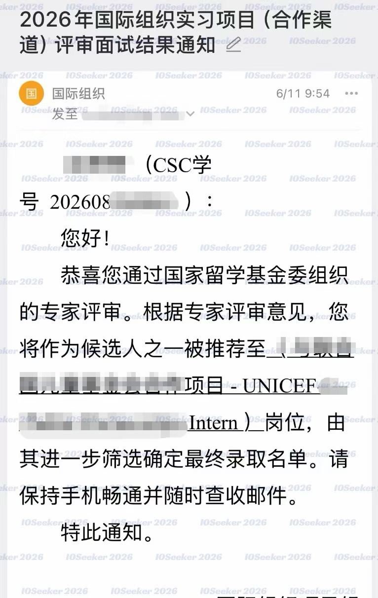CSC 合作渠道评审推荐结果 · UNICEF 联合国儿童基金会岗位(已脱敏)